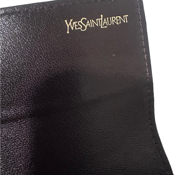 Saint Laurent crocodile-embossed leather long wallet gold-tone YSL logo clasp. - Picture 9 of 11